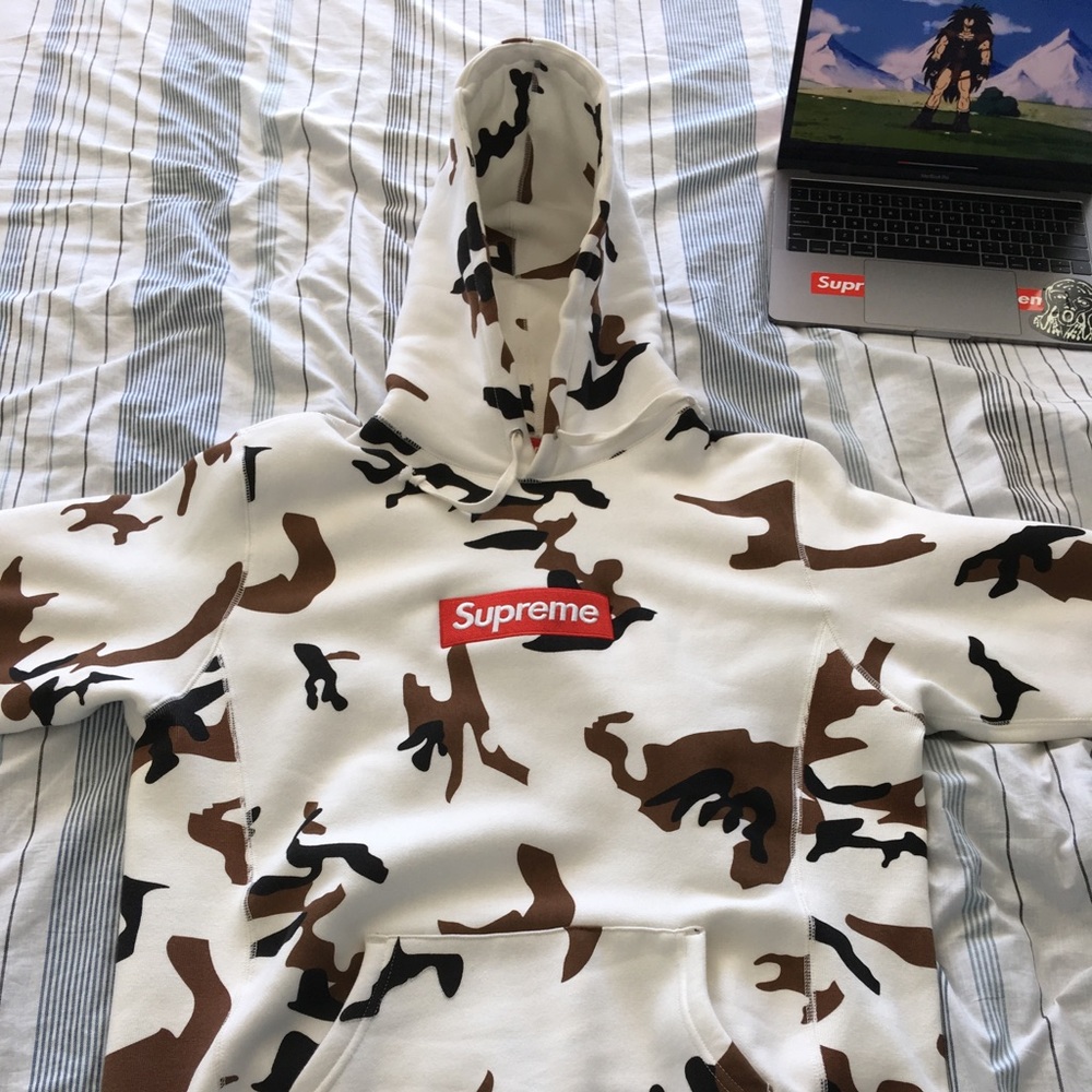Supreme White Camo box logo hoodie/ Trade